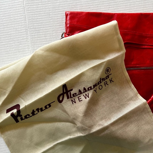 Pietro Alessandro , Vintage style fold over orange, large shoulder/Clutch bag. - Picture 13 of 14